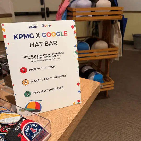 Google KPMG Hat Bar event
