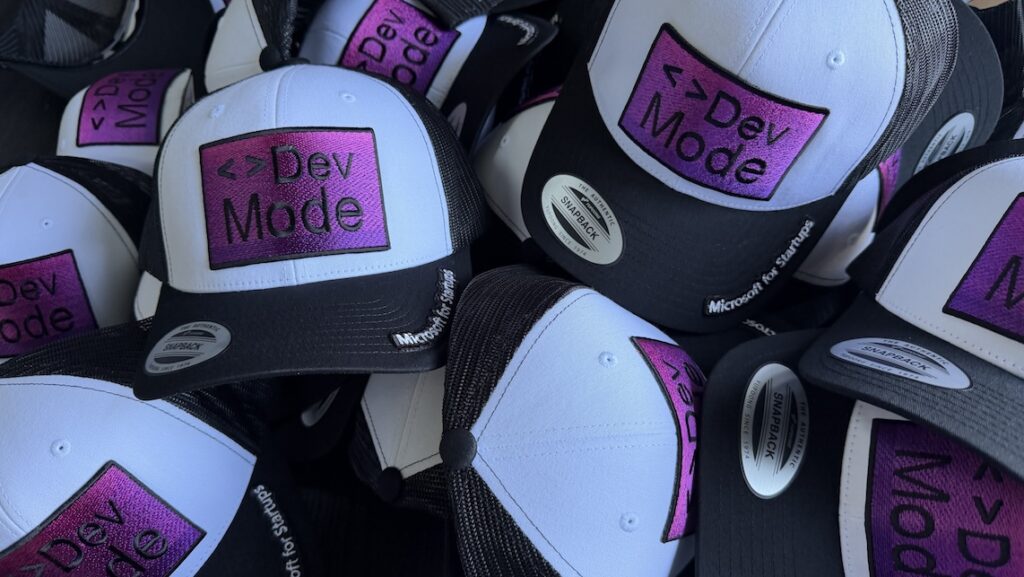 Branded hats for staff